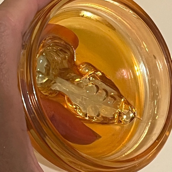 Vintage Jeanette Marigold Carnival Glass Scottie Dog Candy- Trinket -Powder-Dish - Picture 6 of 10